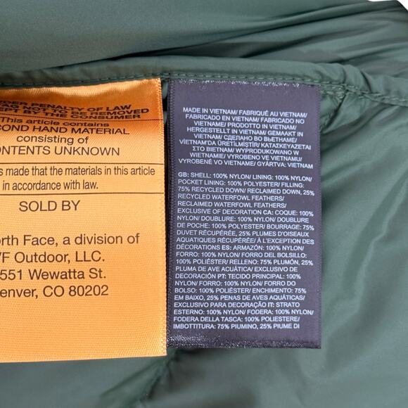 The North Face Women's Size XXL Hydrenalite Down Hoodie Puffer Jacket 600 Green - Picture 8 of 16